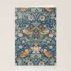 William Morris Strawberry Thief Blue Green Stationery Card Gallery Image 2