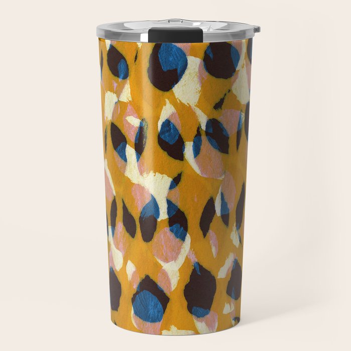Pure Strokes #2 / Orange, Pink & Blue Travel Mug Gallery Image 1