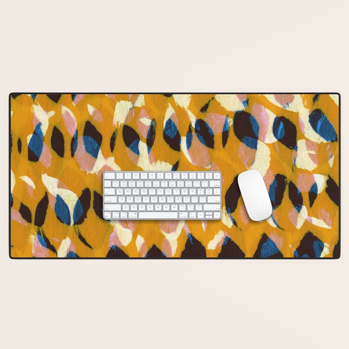 Pure Strokes #2 / Orange, Pink & Blue Desk Mat Gallery Image 1