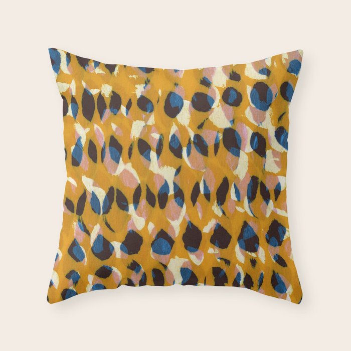Pure Strokes #2 / Orange, Pink & Blue Throw Pillow Gallery Image 1