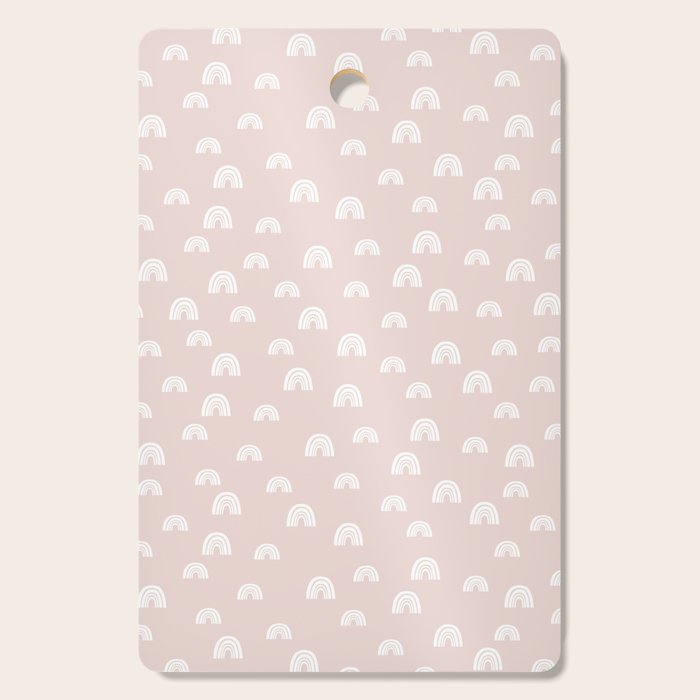 Boho Pink Rainbow - Pink & White Rainbow Pattern - Kids Rainbow Nursery Cutting Board Gallery Image 1