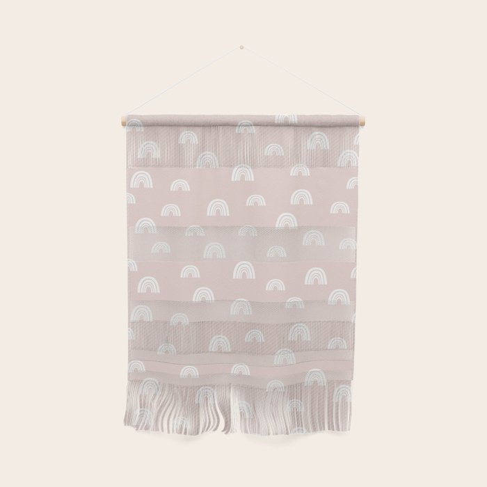 Boho Pink Rainbow - Pink & White Rainbow Pattern - Kids Rainbow Nursery Wall Hanging Gallery Image 1
