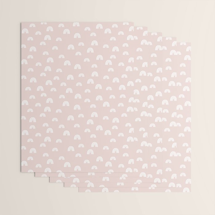 Boho Pink Rainbow - Pink & White Rainbow Pattern - Kids Rainbow Nursery Wrapping Paper Gallery Image 3