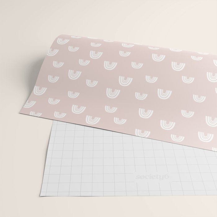 Boho Pink Rainbow - Pink & White Rainbow Pattern - Kids Rainbow Nursery Wrapping Paper Gallery Image 2