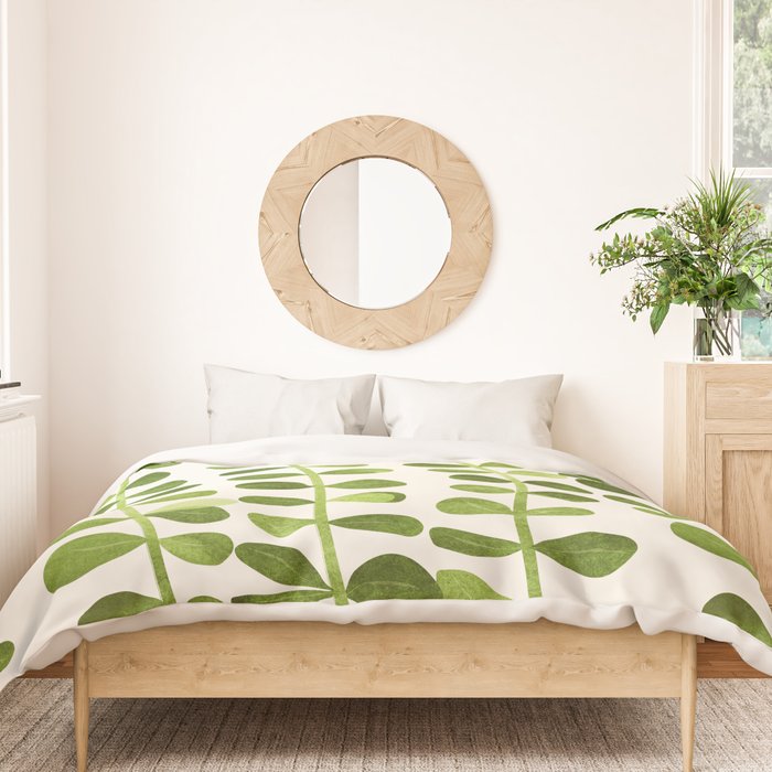 Watercolor Vines - Cute Botanical Painting Duvet Cover Gallery Image 3