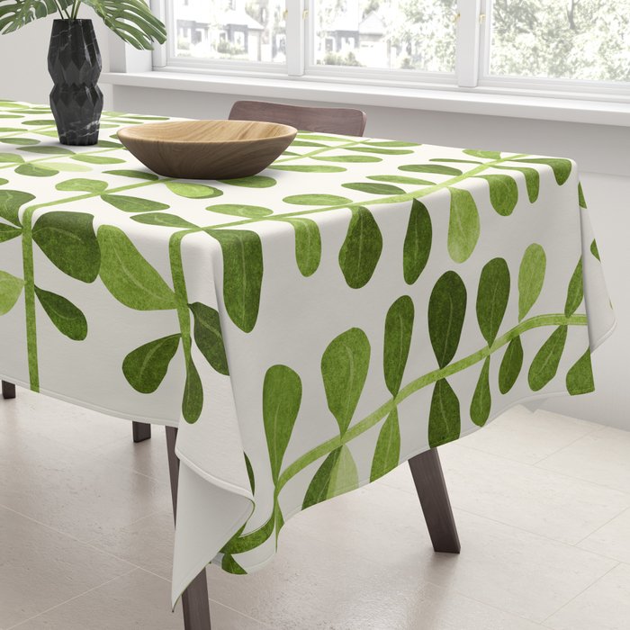 Watercolor Vines - Cute Botanical Painting Tablecloth Gallery Image 3