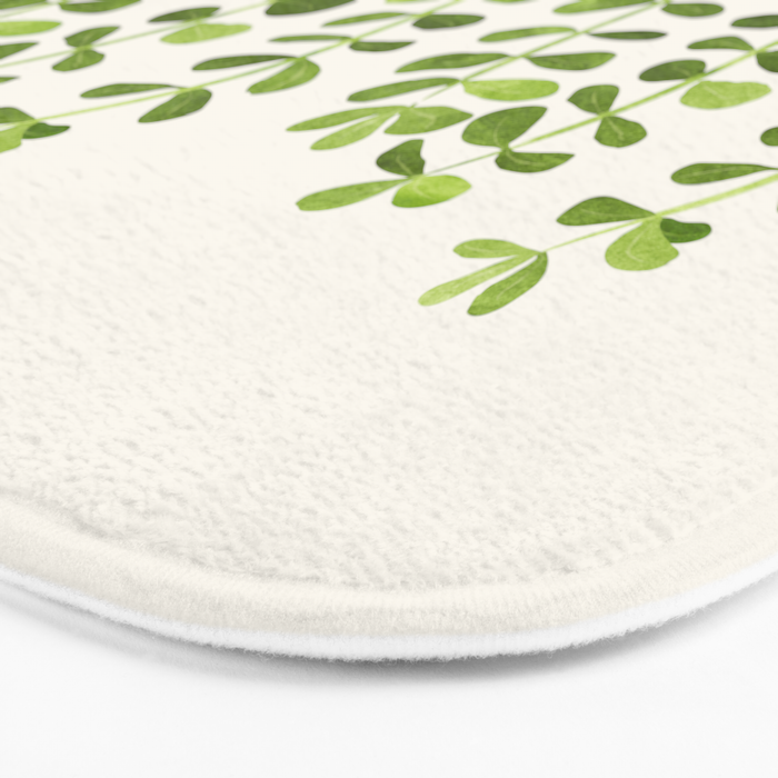 Watercolor Vines - Cute Botanical Painting Bath Mat Gallery Image 3