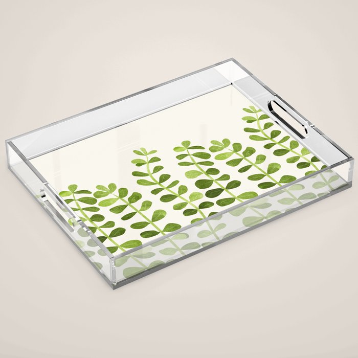 Watercolor Vines - Cute Botanical Painting Acrylic Tray Gallery Image 1