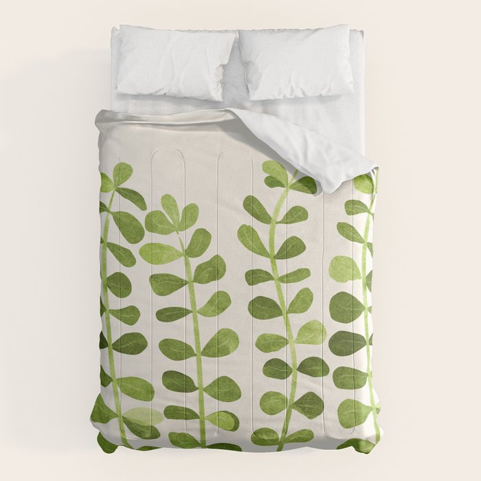 Watercolor Vines - Cute Botanical Painting Comforter Gallery Image 6