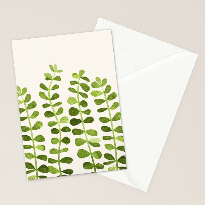 Watercolor Vines - Cute Botanical Painting Stationery Card Gallery Image 2