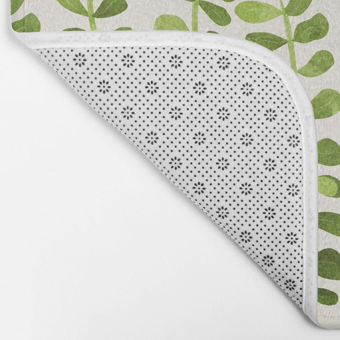 Watercolor Vines - Cute Botanical Painting Bath Mat Gallery Image 2