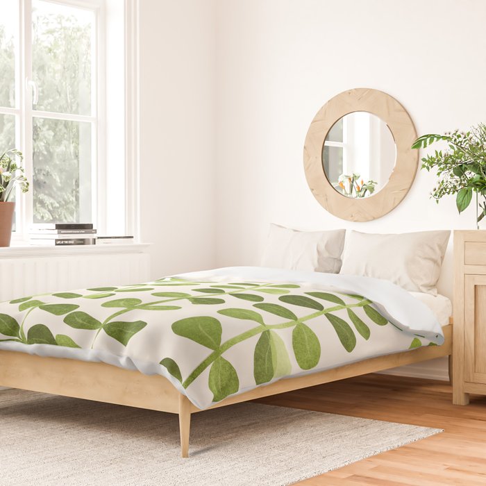 Watercolor Vines - Cute Botanical Painting Duvet Cover Gallery Image 2
