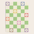 Colorful Flowers Green Check  Poster Gallery Image 4