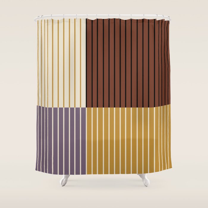 Color Block Line Abstract XVIII Shower Curtain Gallery Image 1