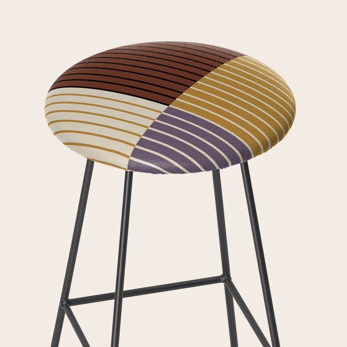 Color Block Line Abstract XVIII Stool Gallery Image 2