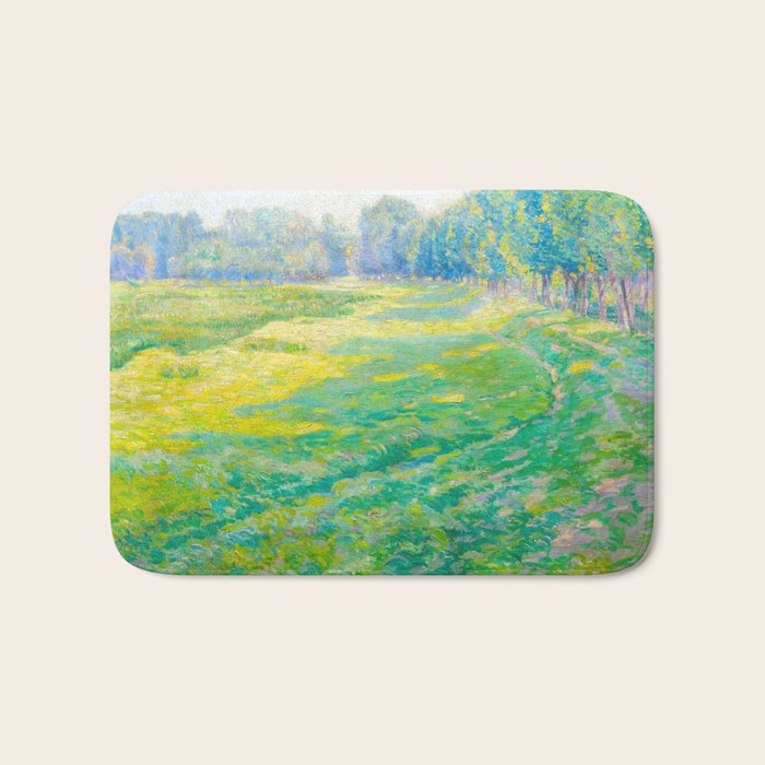 Václav Radimský (1867-1946) On the Dike Colorful Impressionist Landscape Oil Painting Bath Mat Gallery Image 1