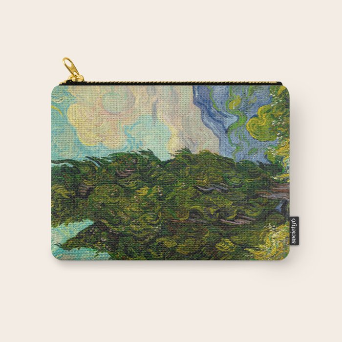 Cypresses Oil Painting Landscape Vincent van Gogh Carry All Pouch Gallery Image 1
