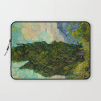Cypresses Oil Painting Landscape Vincent van Gogh Laptop Sleeve Gallery Image 1