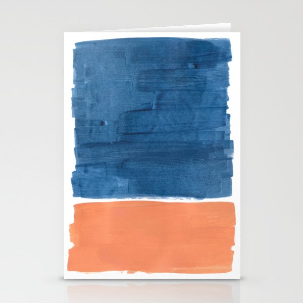 Navy Blye Tan Minimalist Modern Mid Century Rothko Color Block Squares by Ejaaz Haniff Stationery Card Gallery Image 1