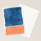 Navy Blye Tan Minimalist Modern Mid Century Rothko Color Block Squares by Ejaaz Haniff Stationery Card Gallery Image 2