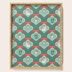 Christmas Dogs Festive Furry Holiday Ornaments Damask Dark Green  Serving Tray Gallery Image 1