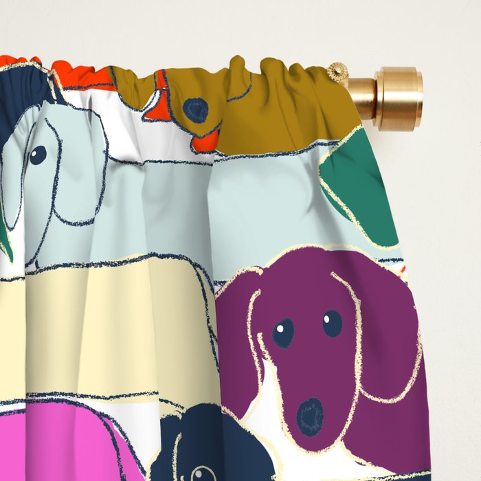 colored doggie pattern Window Curtain Gallery Image 2