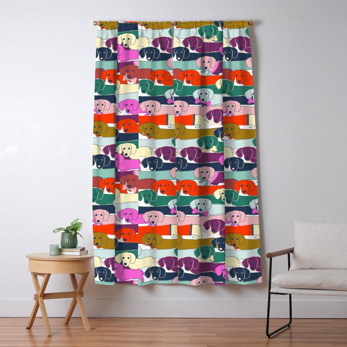 colored doggie pattern Window Curtain Gallery Image 1