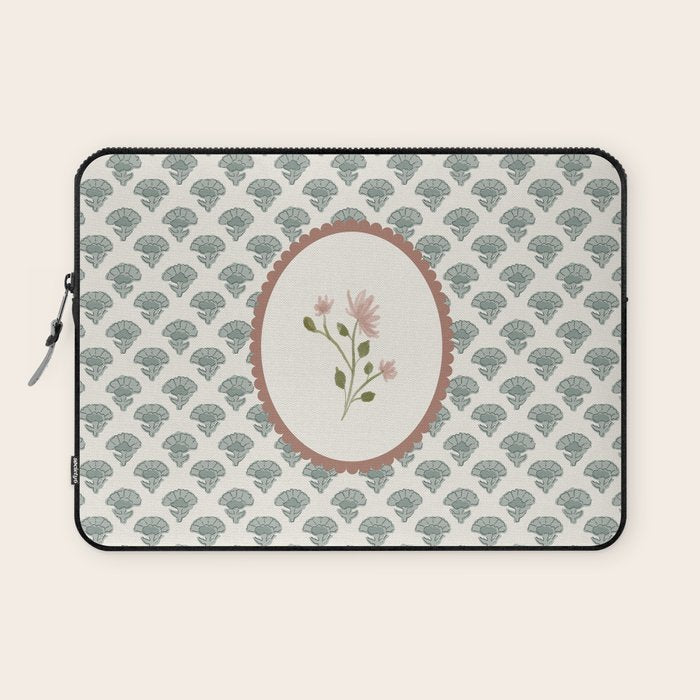 Ditsy Floral in Vintage Frame Laptop Sleeve Gallery Image 1