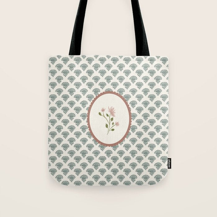 Ditsy Floral in Vintage Frame Tote Bag Gallery Image 1