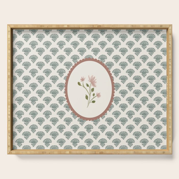Ditsy Floral in Vintage Frame Serving Tray Gallery Image 1