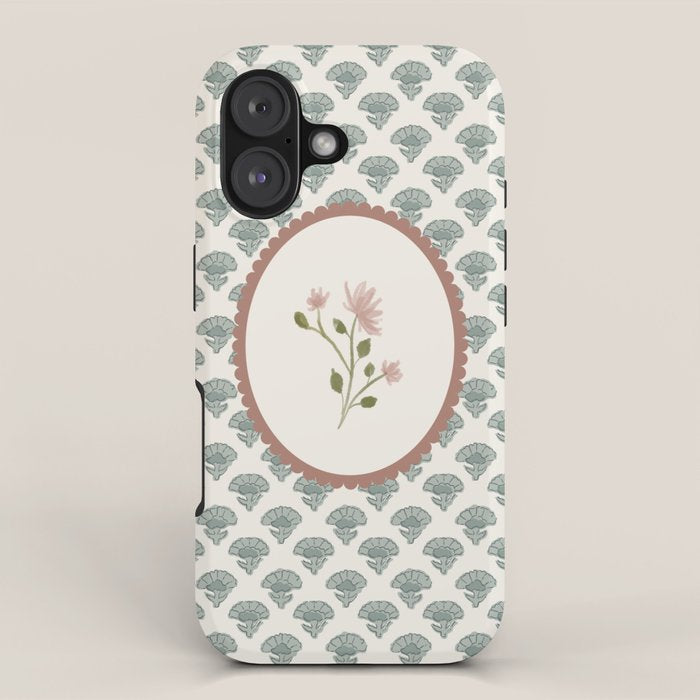 Ditsy Floral in Vintage Frame iPhone Case Gallery Image 1