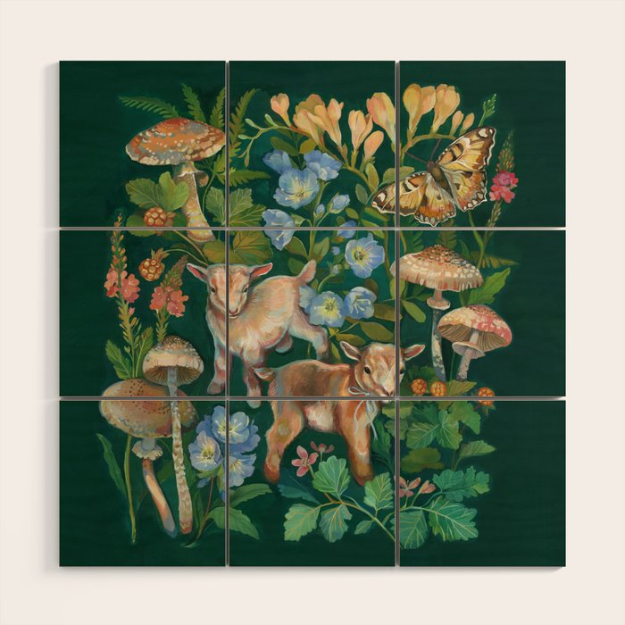 Baby Goat Garden Wood Wall Art Gallery Image 1