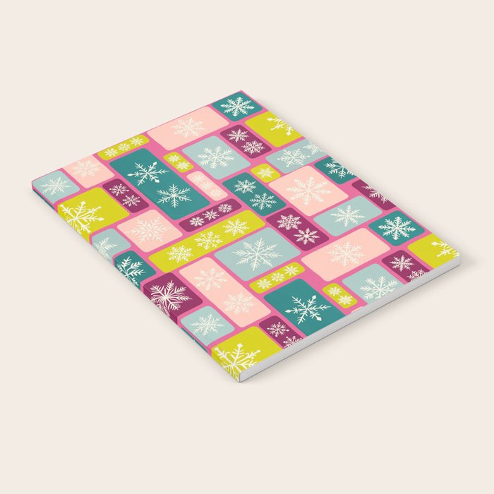 Colorful Geometric Snowflake Tiles Notebook Gallery Image 2