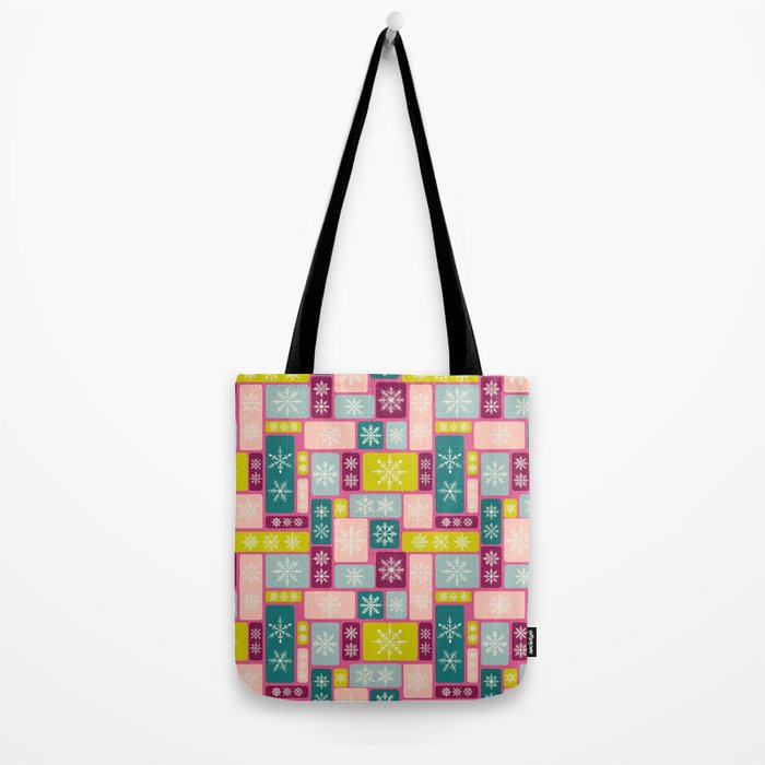 Colorful Geometric Snowflake Tiles Tote Bag Gallery Image 2