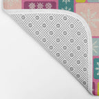 Colorful Geometric Snowflake Tiles Bath Mat Gallery Image 2