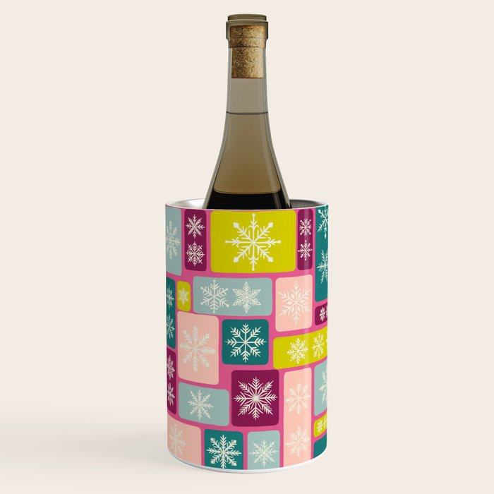 Colorful Geometric Snowflake Tiles Wine Chiller Gallery Image 1