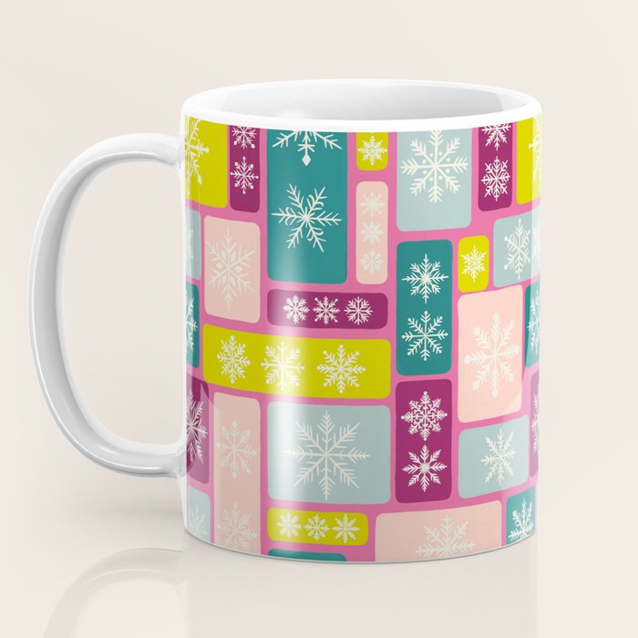 Colorful Geometric Snowflake Tiles Coffee Mug Gallery Image 3