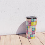 Colorful Geometric Snowflake Tiles Travel Mug Gallery Image 4