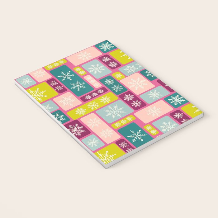 Colorful Geometric Snowflake Tiles Notebook Gallery Image 3