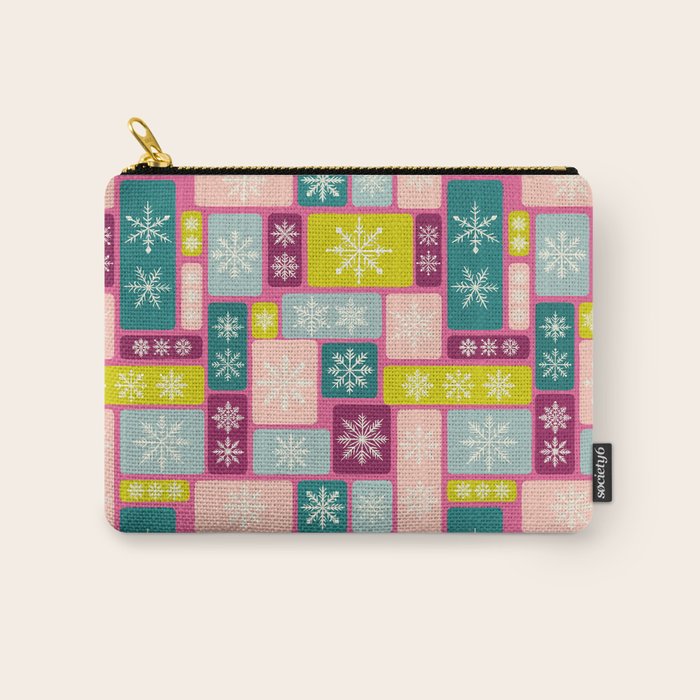 Colorful Geometric Snowflake Tiles Carry All Pouch Gallery Image 1