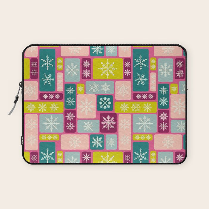 Colorful Geometric Snowflake Tiles Laptop Sleeve Gallery Image 1