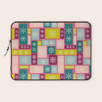 Colorful Geometric Snowflake Tiles Laptop Sleeve Gallery Image 1