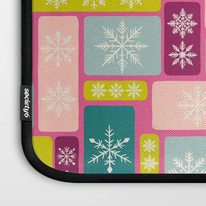 Colorful Geometric Snowflake Tiles Laptop Sleeve Gallery Image 3