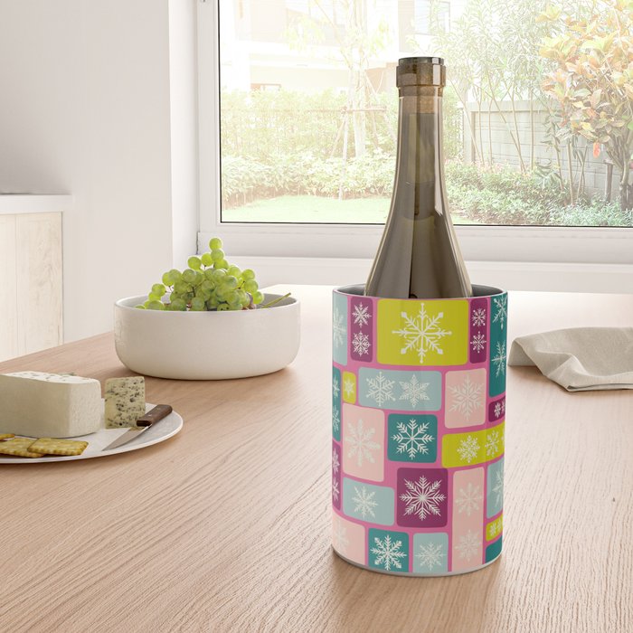 Colorful Geometric Snowflake Tiles Wine Chiller Gallery Image 4