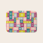 Colorful Geometric Snowflake Tiles Bath Mat Gallery Image 1