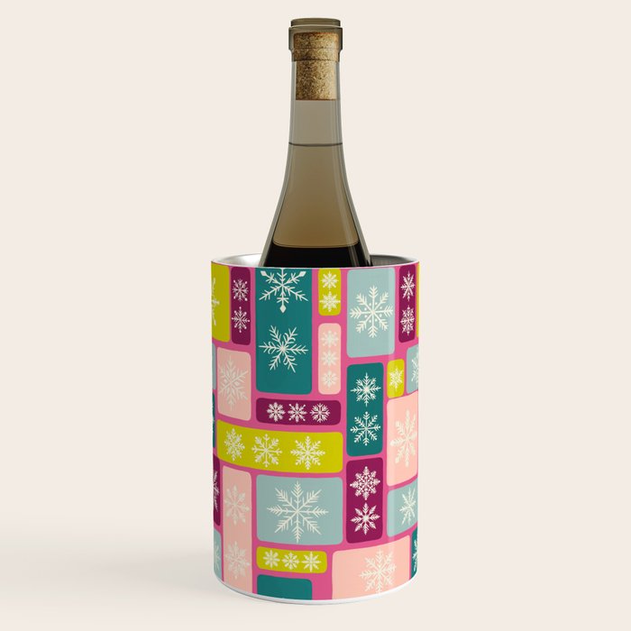 Colorful Geometric Snowflake Tiles Wine Chiller Gallery Image 3