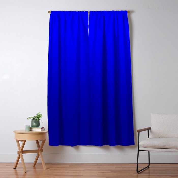 Bright Cobalt and Dark Blue Ombre Window Curtain Gallery Image 1