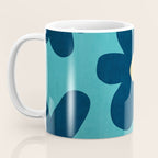 Turquoise Navy Flowers Minimalist Artwork Coffee Mug Gallery Image 3