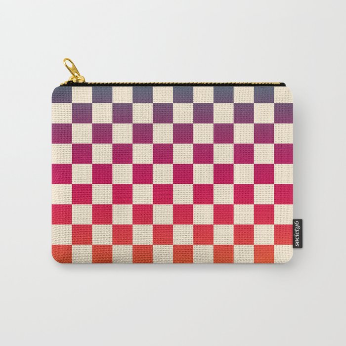 Checkerboard Checkered Checked Check Chessboard Pattern in Colorful Colors Carry All Pouch Gallery Image 1