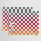Checkerboard Checkered Checked Check Chessboard Pattern in Colorful Colors Placemat Gallery Image 1